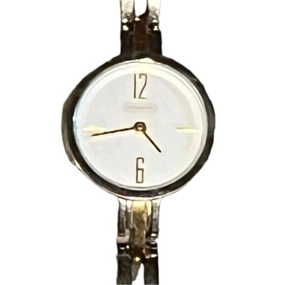 Coach Womens Skinny Two Tone Chain Link Gold and Silver Tone Watch EUC - Picture 3 of 5